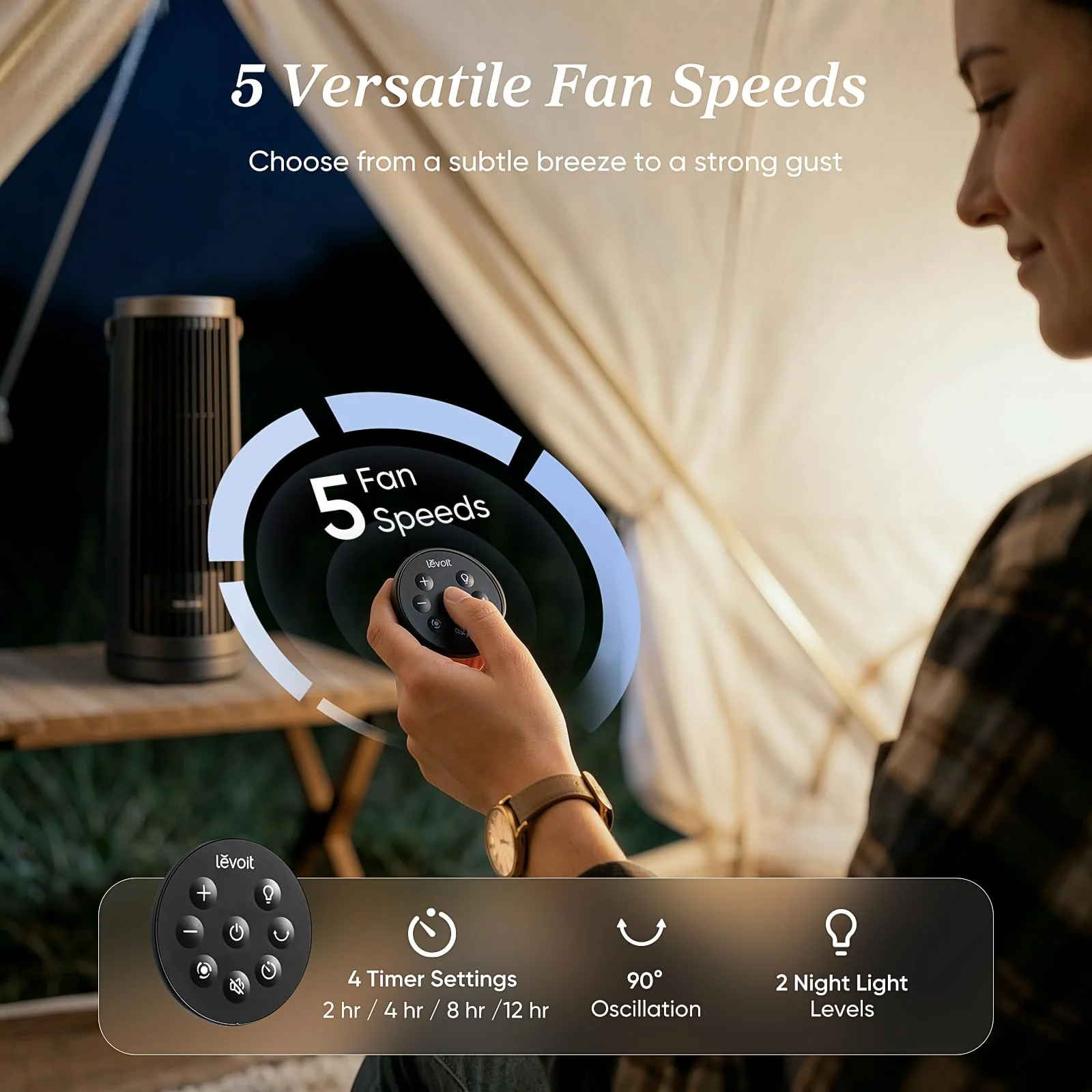 Levoit Windi Mini Pro Portable Desk Tower Fan - Image 9