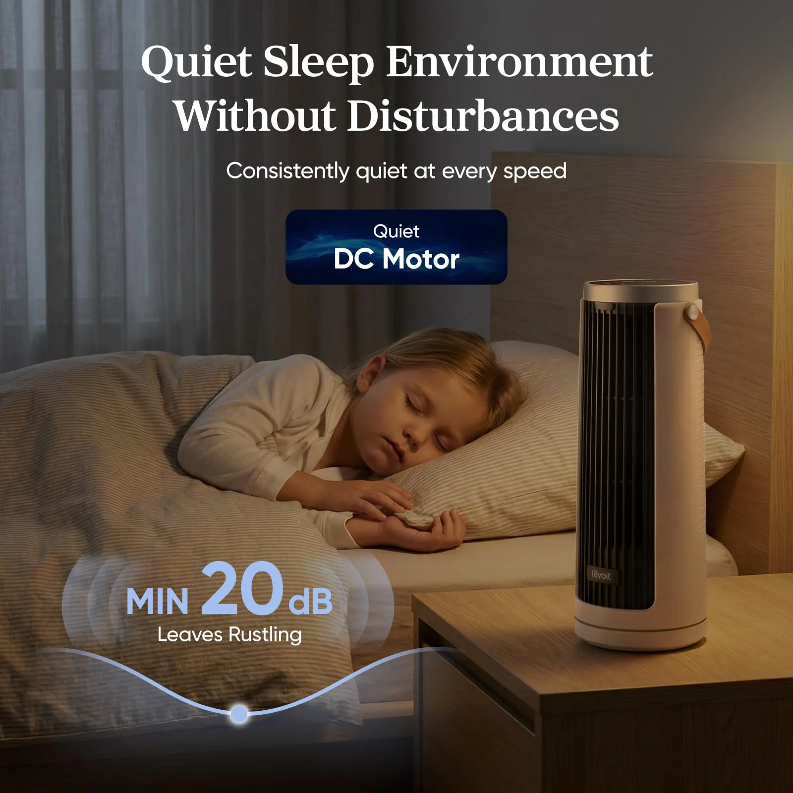 Levoit Windi Mini Portable Desk Tower Fan - Image 4